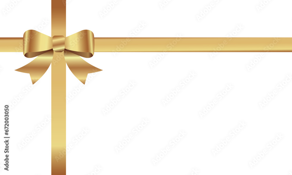 Gold bow realistic with horizontal and Vertical cross ribbon place on white background for decorate you wedding card, gift card or website Vector Gold bow realistic with horizontal and Vertical cross ribbon place on white background for decorate you wedding card, gift card or website Vector