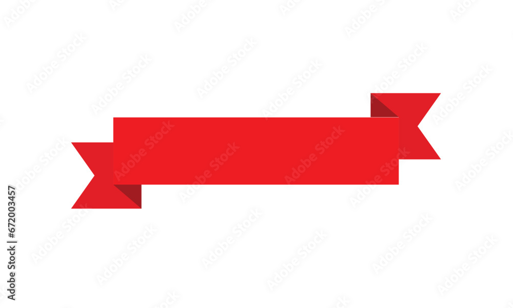 Red ribbon banner sign. blue ribbon banner on white background Red ribbon banner sign. blue ribbon banner on white background