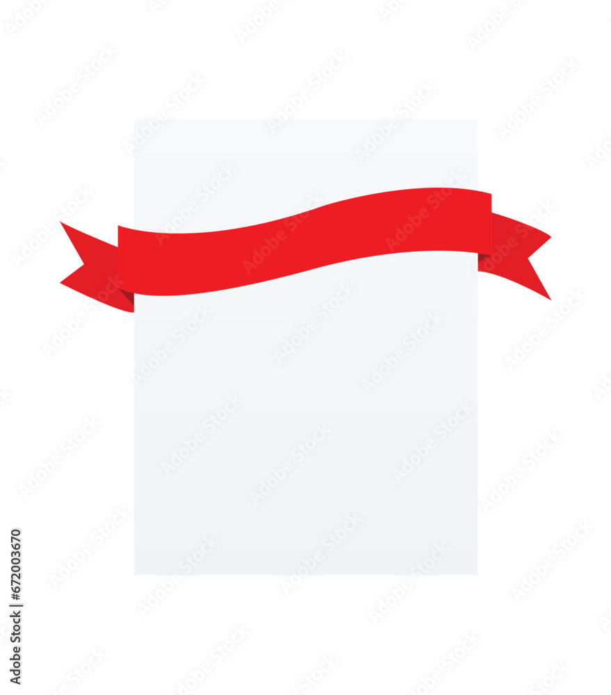 Vector banner with red ribbon