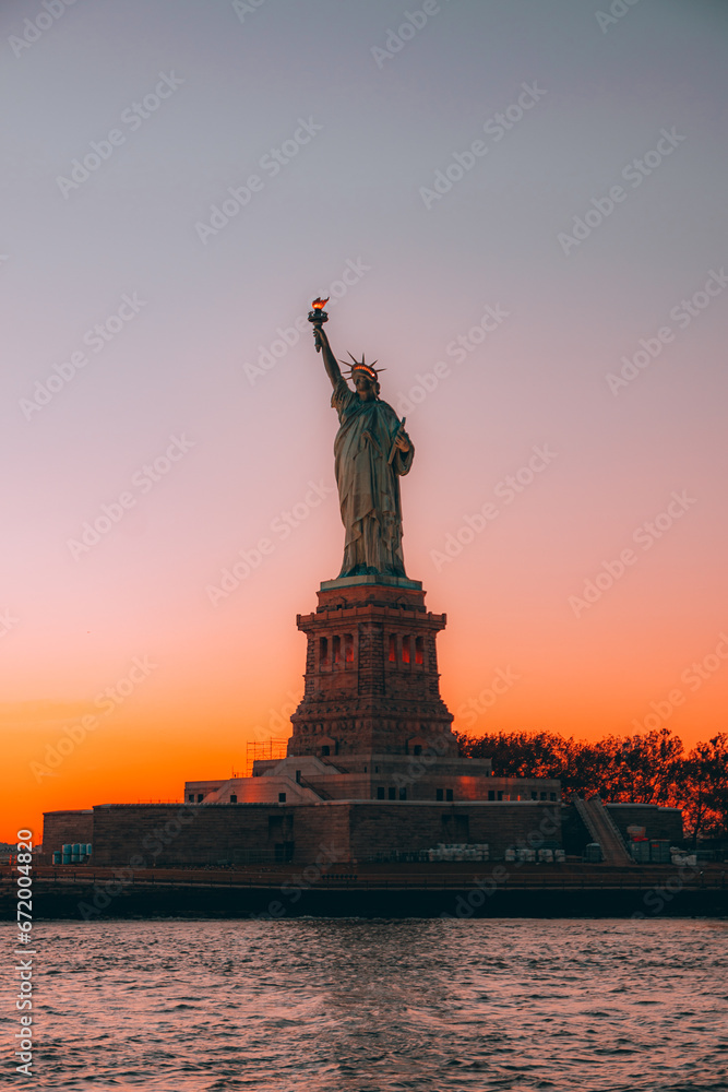 statue of liberty at sunset statue of liberty at sunset