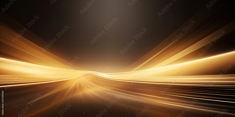 Luxury background with golden line decoration and light rays effects element with bokeh. Award ceremony design concept. - obrazy, fototapety, plakaty 