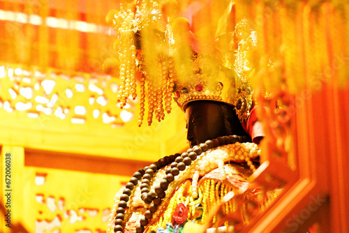 Schilderij op canvas Mazu, a Chinese sea goddess, sitting in a palanquin