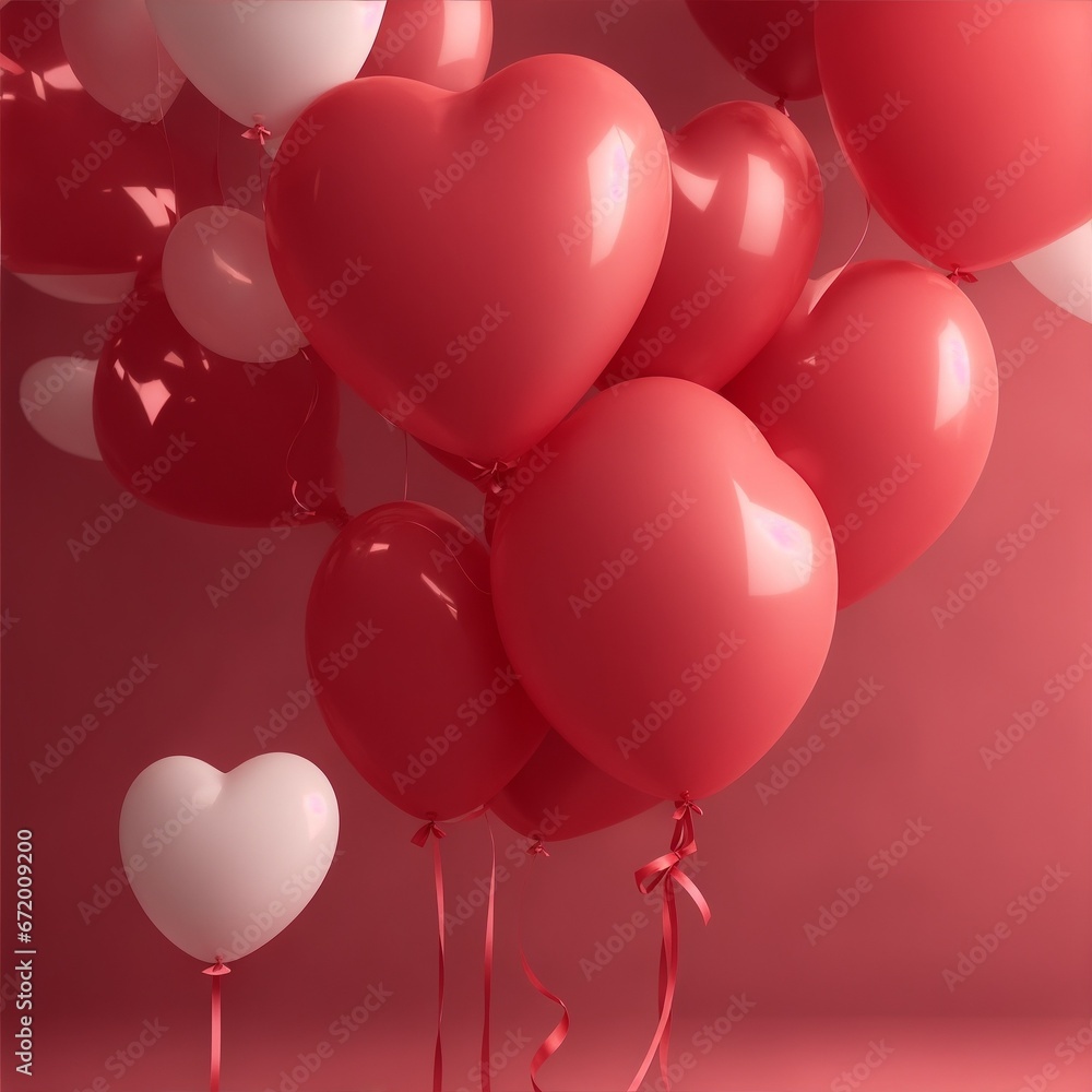 heart balloons valentine's day theme Generative AI