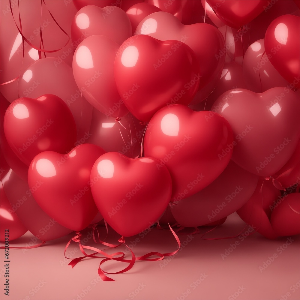 heart balloons valentine's day theme Generative AI