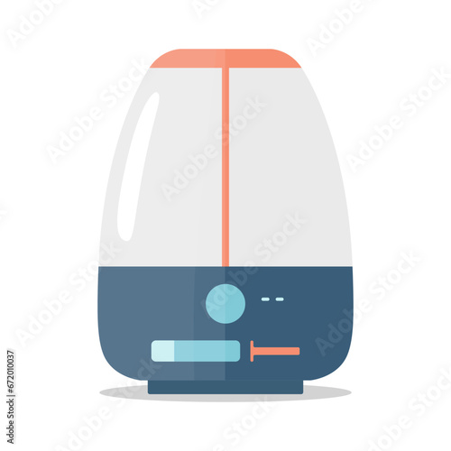 Flat vector air purifier and humidifier isolated on white background icon illustration. A device for cleaning and humidifying air for the home
