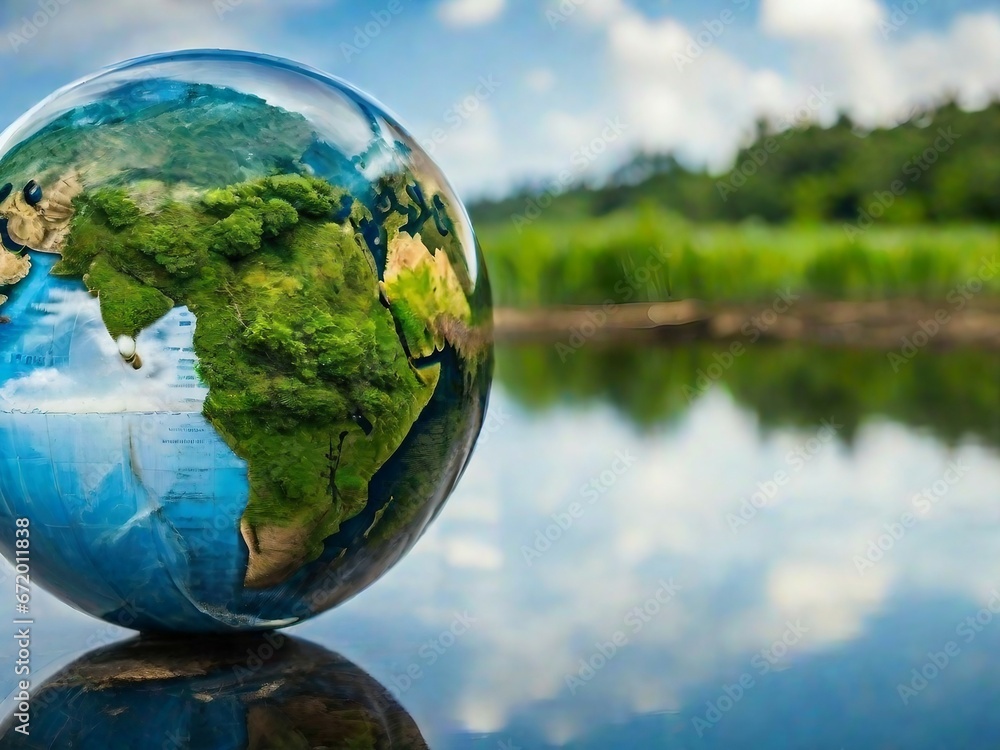 Fototapeta premium globe on the water