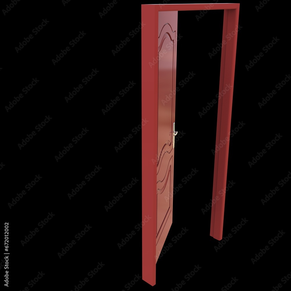 Red door Unsealed Entry in Isolated Background Red door Unsealed Entry in Isolated Background