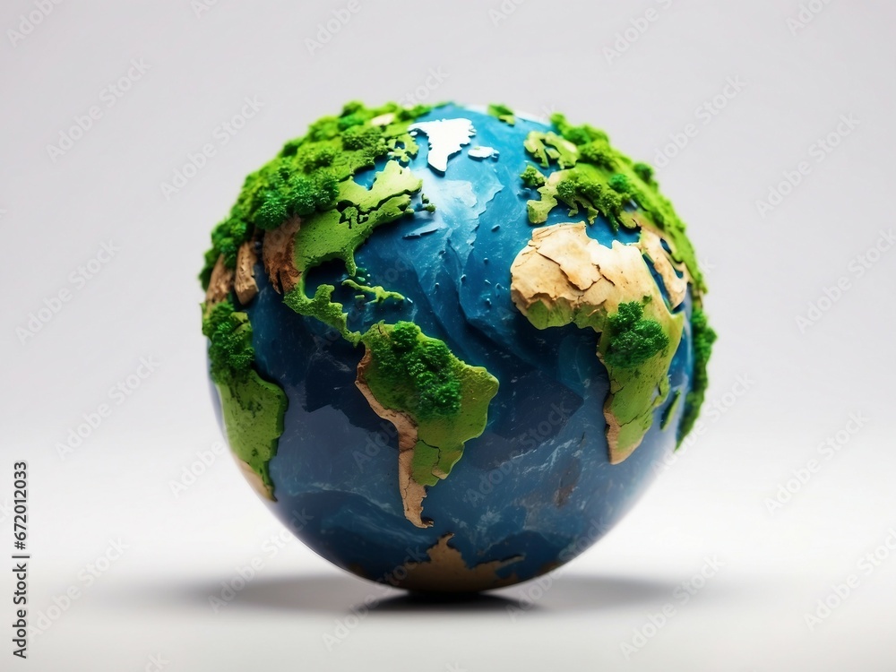 Earth-Friendly Globe: Eco-Friendly Conservation in Natural Landscape, A small model of the earth with trees on it
