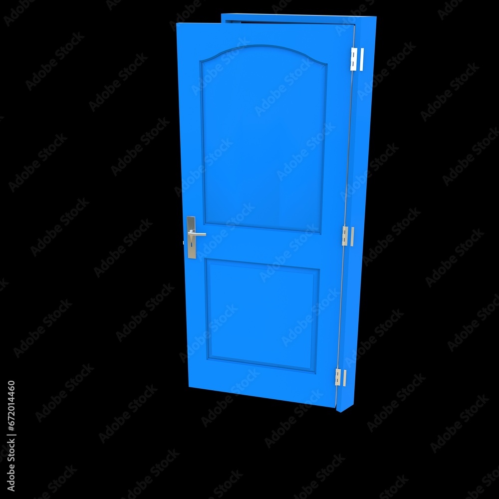 Blue door Unsealed Doorway in White Background Isolation Blue door Unsealed Doorway in White Background Isolation