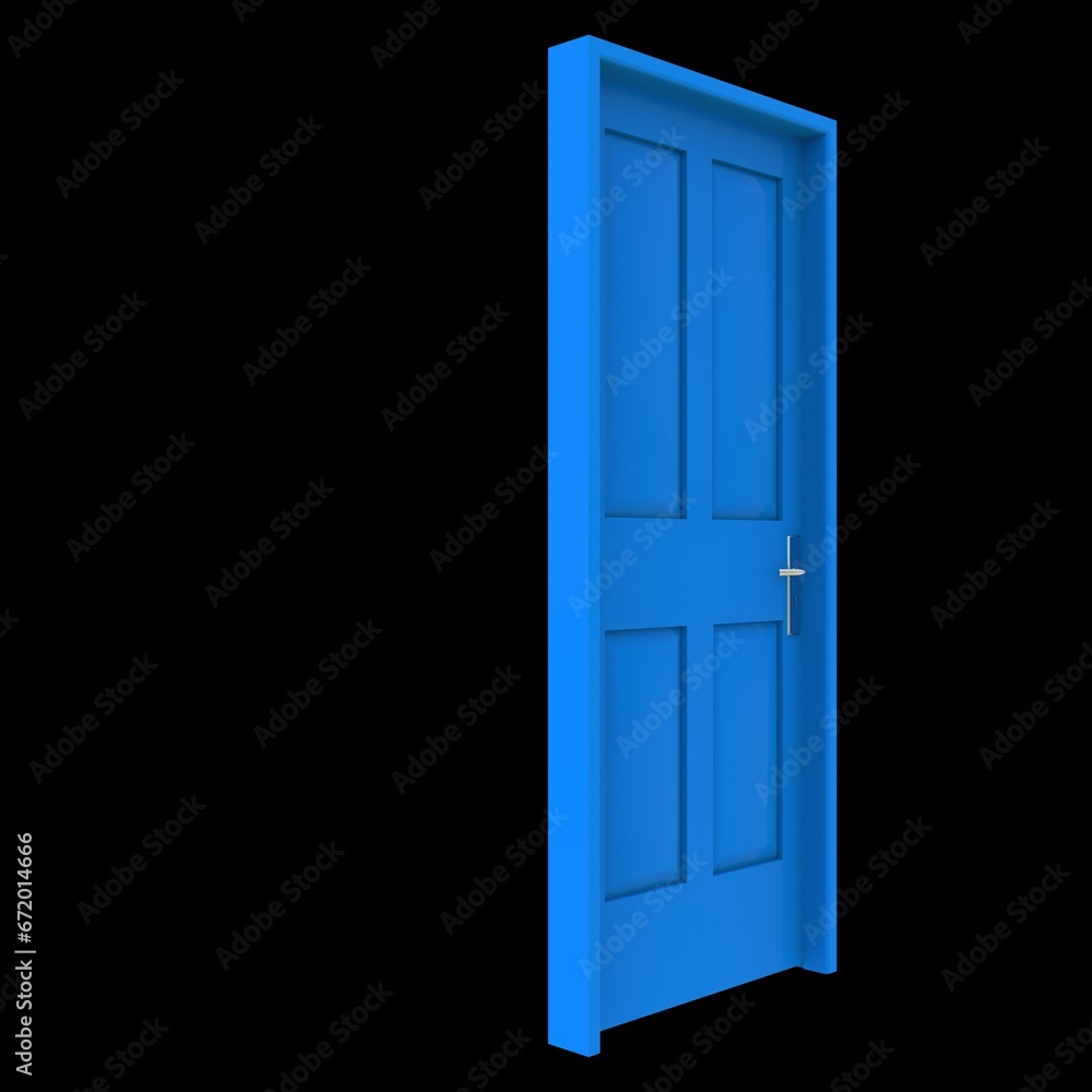 Blue door Accessible Entryway with Pure White Background Isolation Blue door Accessible Entryway with Pure White Background Isolation
