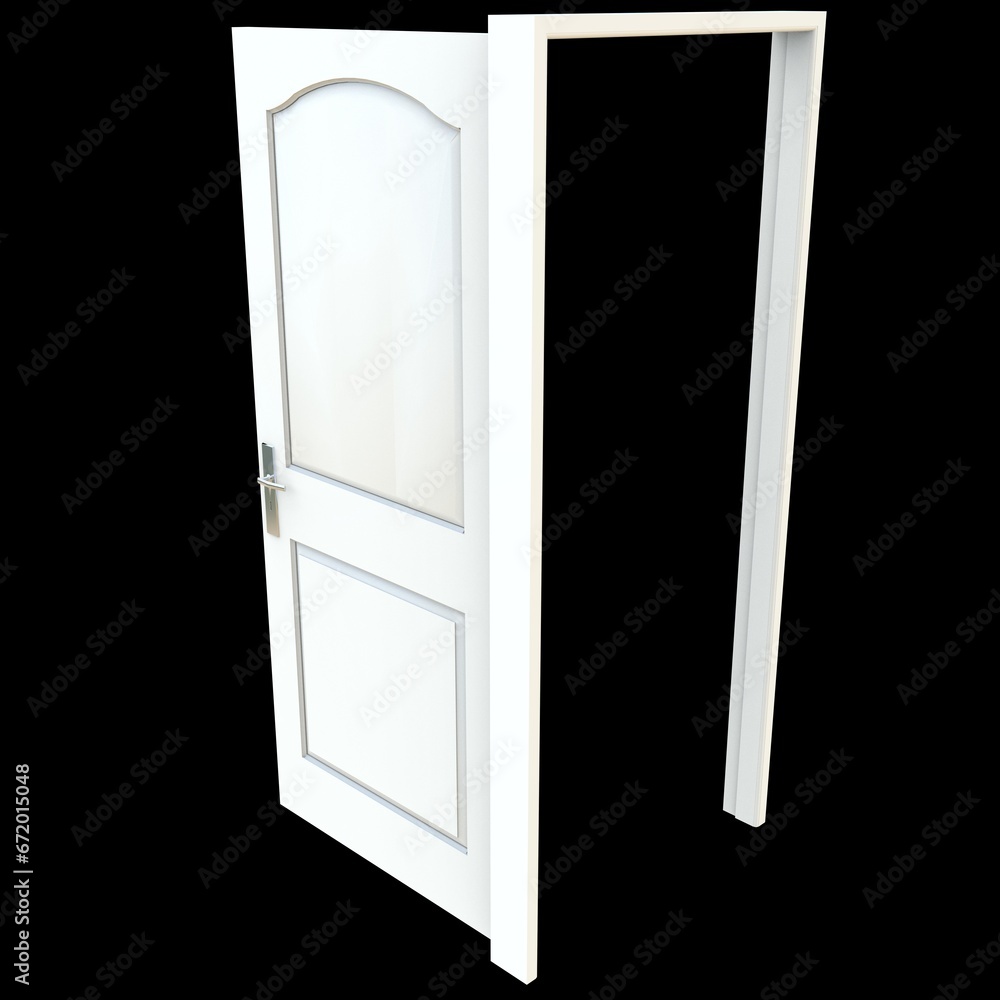 White door Wide-Open Pathway with Isolated White Surface White door Wide-Open Pathway with Isolated White Surface
