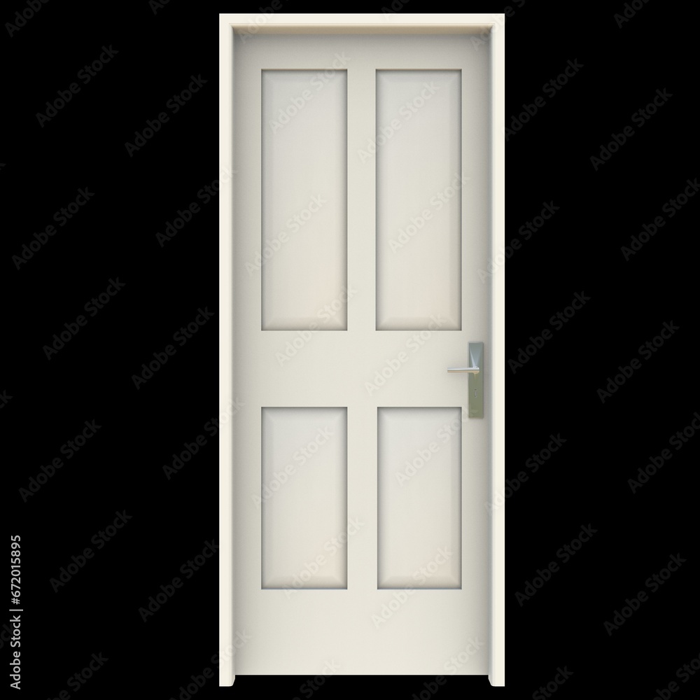 White door Revealed Entryway against Pure White Isolation White door Revealed Entryway against Pure White Isolation