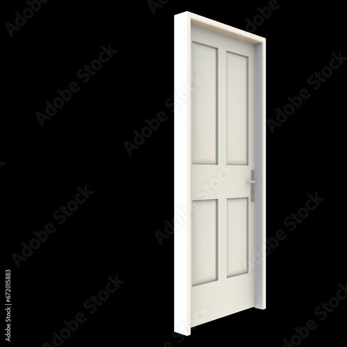 Fototapeta Naklejka Na Ścianę i Meble -  White door Wide-Open Doorway in White Background Isolation