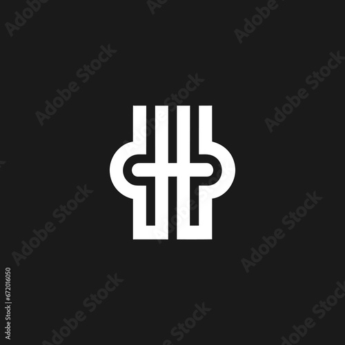 Initial Letter H logo design with black background 