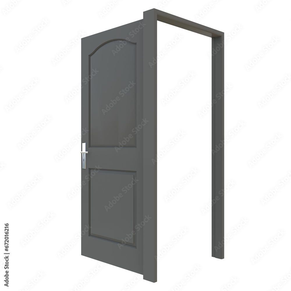 Gray door Accessible Entryway with Isolated White Backdrop Gray door Accessible Entryway with Isolated White Backdrop