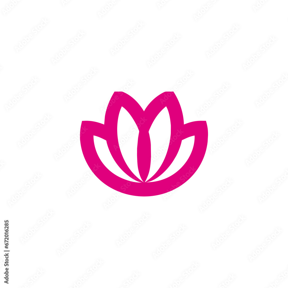 Simple pink lotus flower logo design Simple pink lotus flower logo design
