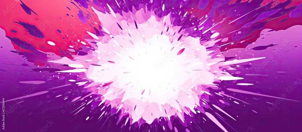 Obraz premium Illustration of a purple background with an explosive setting