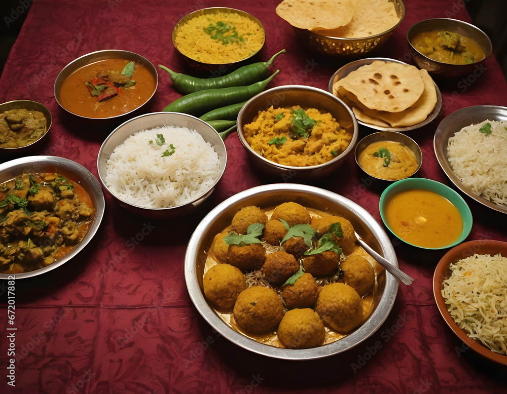 Native bengali food plate