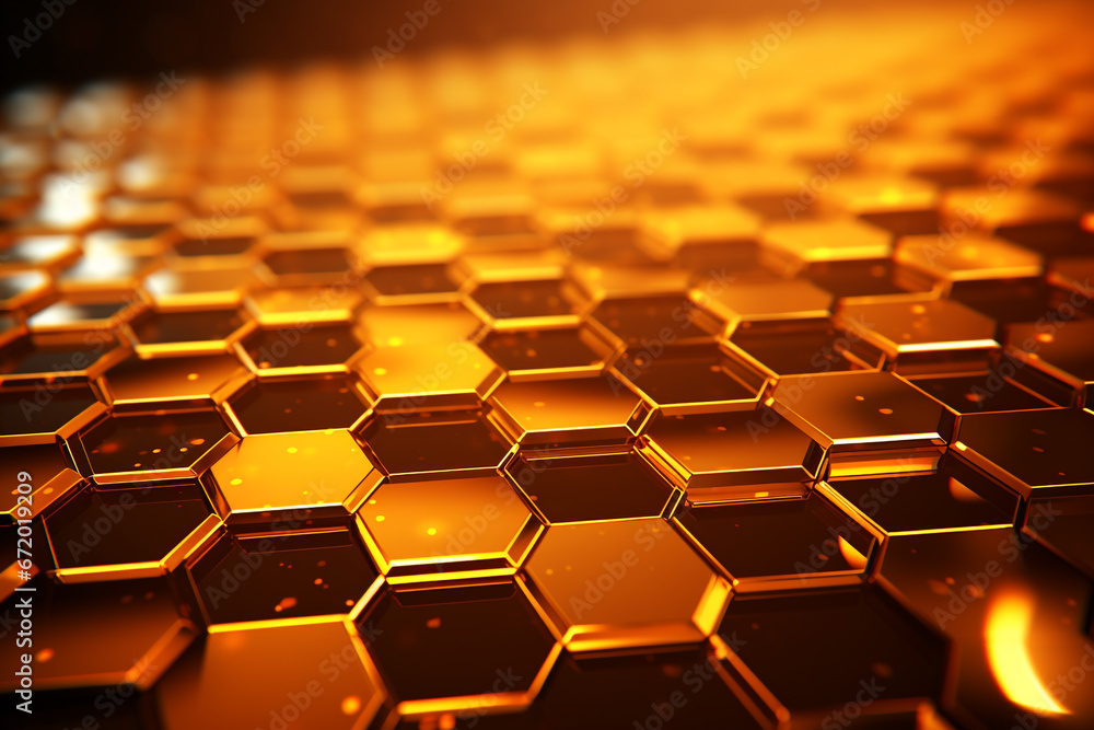 Golden hexagons Polygonal mosaic surface Golden hexagons Polygonal mosaic surface