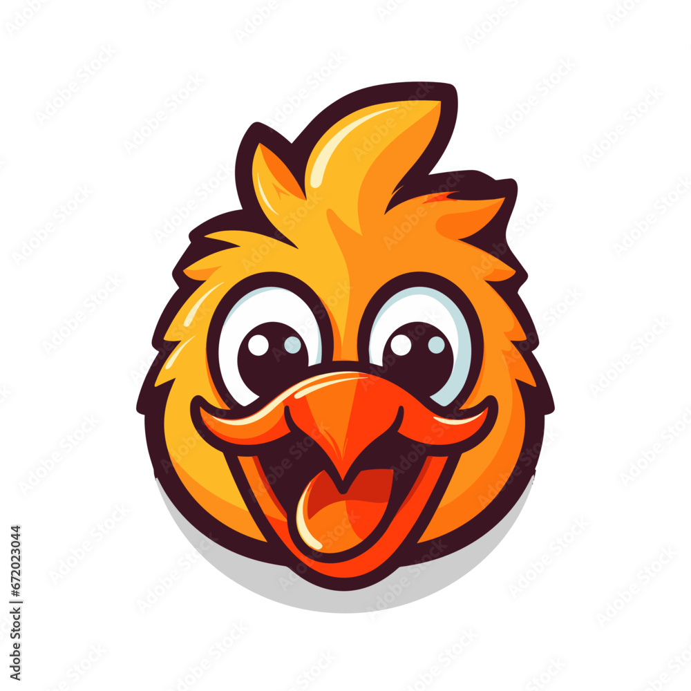 Karikatur eines Hühnerkopfes