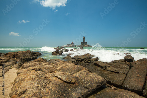 Thiruvalluvar Statues on Kanyakumari Beach.