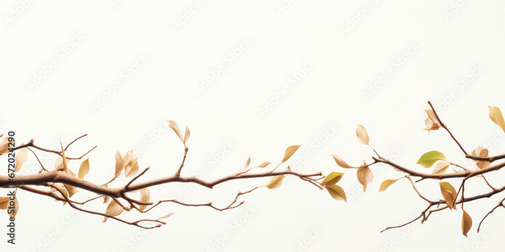 Autumn trees with leaves on white background