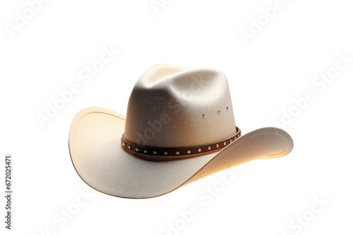 cow boy hat close up on isolated transparent background