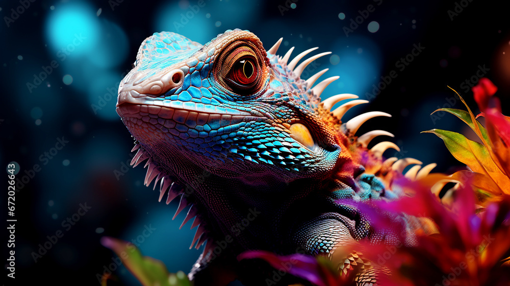 Vibrant Lizard Close-Up Vibrant Lizard Close-Up