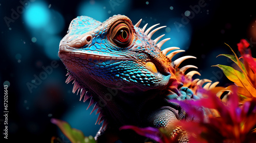 Vibrant Lizard Close-Up