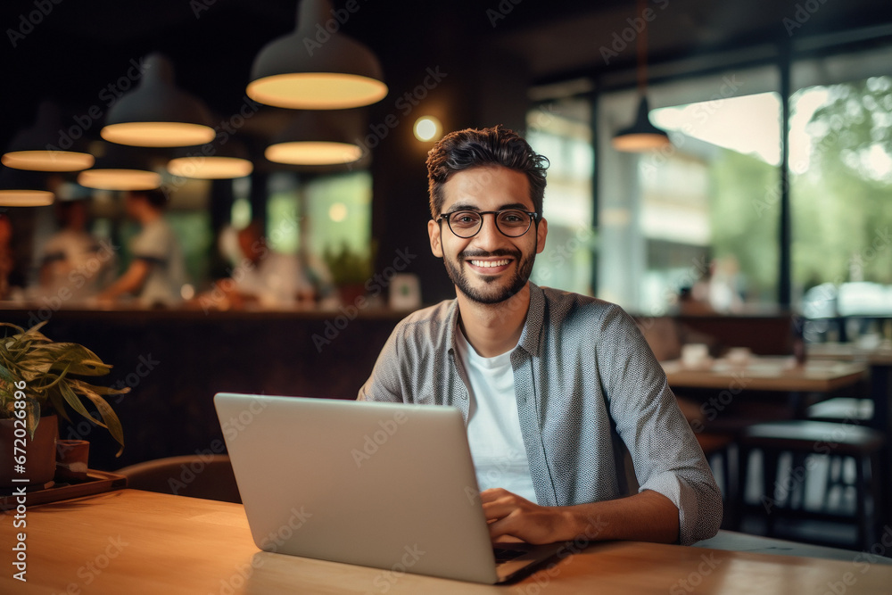 Young indian man using laptop Young indian man using laptop