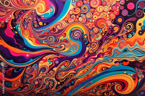 AI generated illustration of a vibrant colorful background of swirls © Wirestock
