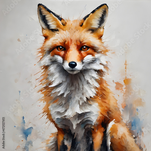 fox oil painting Created by artificial intelligence