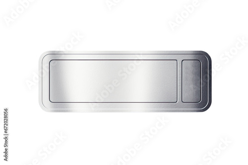 silver ticket with copy space on isolated transparent background
