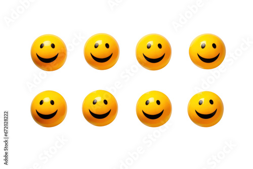 cute 3d smile emoji balls on isolated transparent background