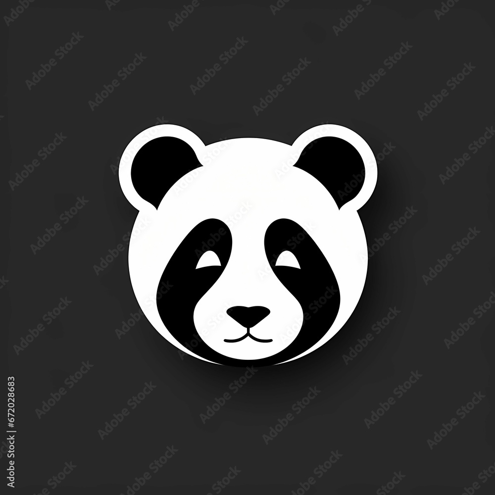 AI generated illustration of a black and white logo featuring a panda bear AI generated illustration of a black and white logo featuring a panda bear