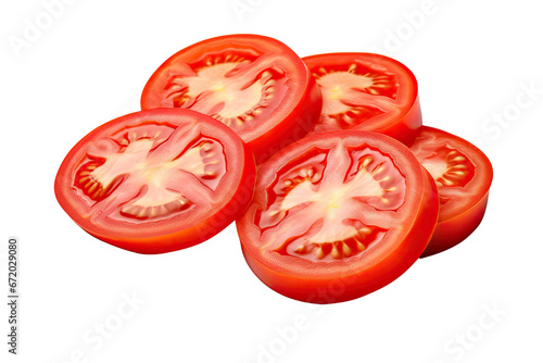 tomato slices on isolated transparent background