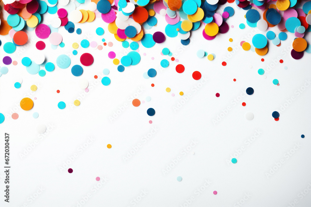 Colorful confetti on white background Colorful confetti on white background