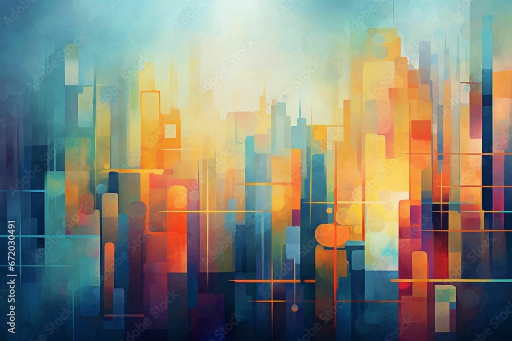 AI generated illustration of an abstract vibrant cityscape background