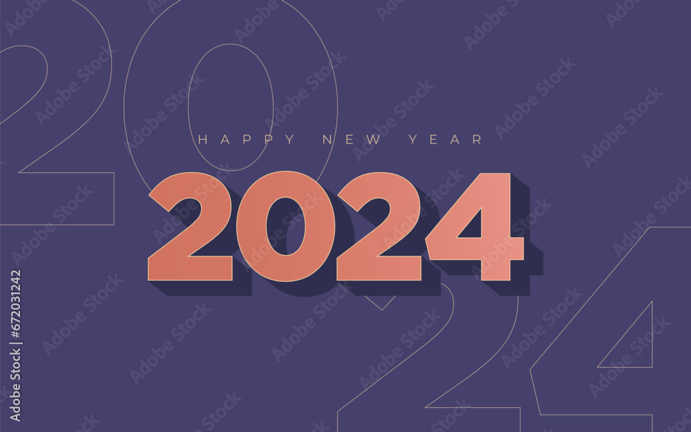 Premium and unique Happy New Year 2024 design with minimalistic modern concept design. Premium set design for Happy New Year 2024 celebration. Premium and unique Happy New Year 2024 design with minimalistic modern concept design. Premium set design for Happy New Year 2024 celebration.