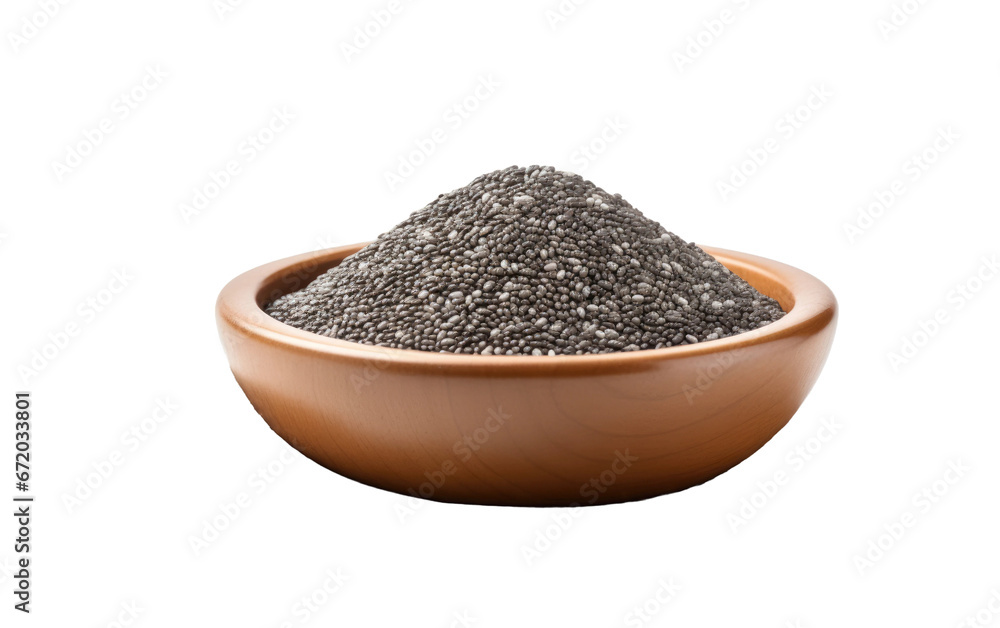 Bowl of Health Harnessing the Benefits of Chia Seeds on White or PNG Transparent Background. Bowl of Health Harnessing the Benefits of Chia Seeds on White or PNG Transparent Background.