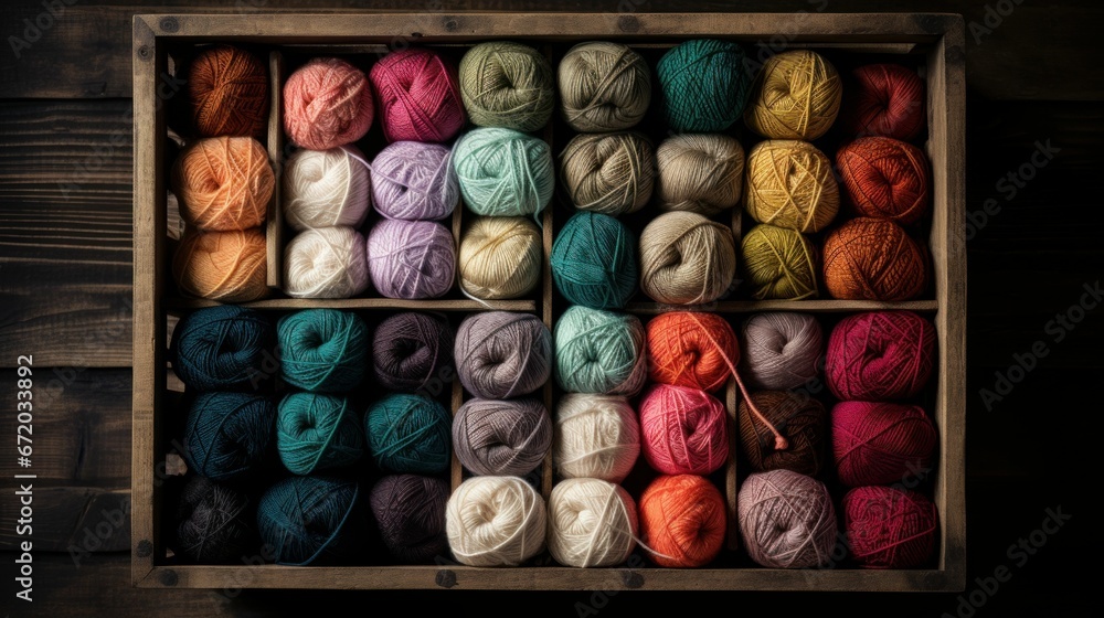 a box that has many balls of yarn in it of course a box that has many balls of yarn in it of course