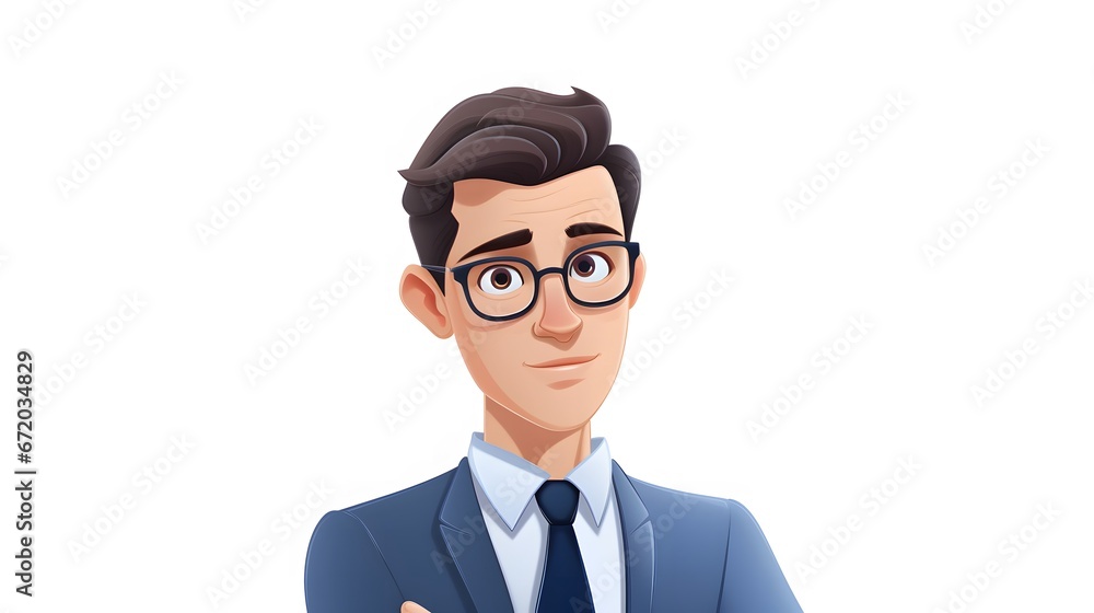  business man in the style of animation white background on a white background