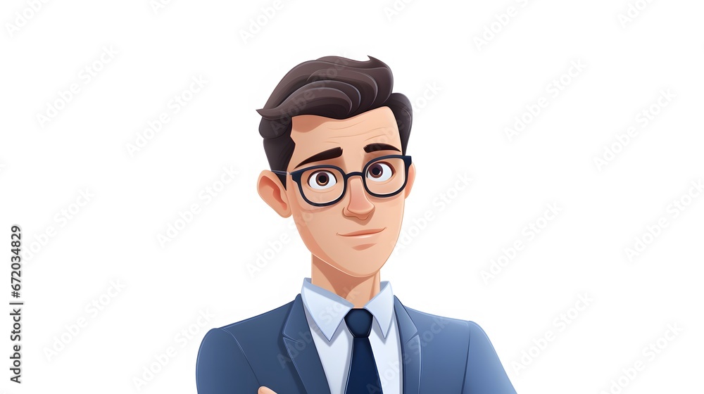business man in the style of animation white background on a white background business man in the style of animation white background on a white background