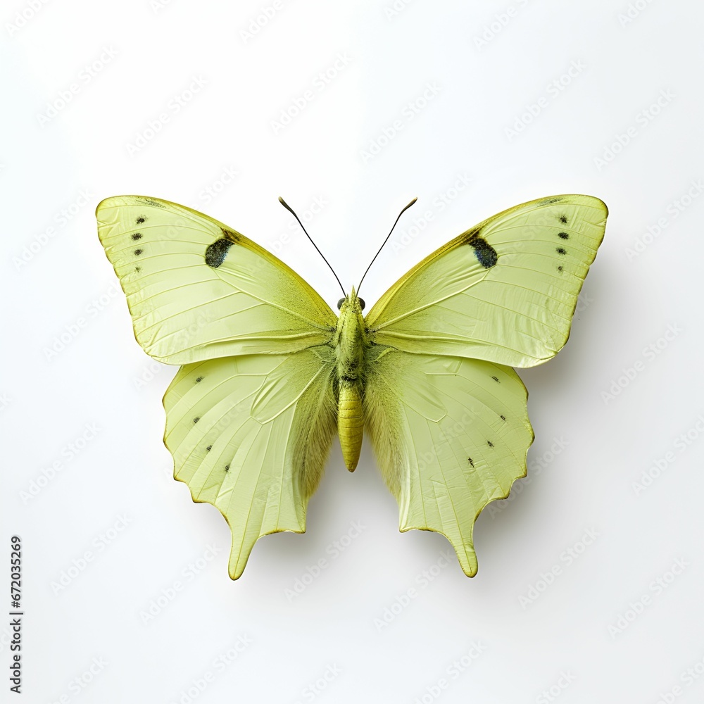 Fototapeta premium AI generated illustration of a brimstone butterfly on a white background