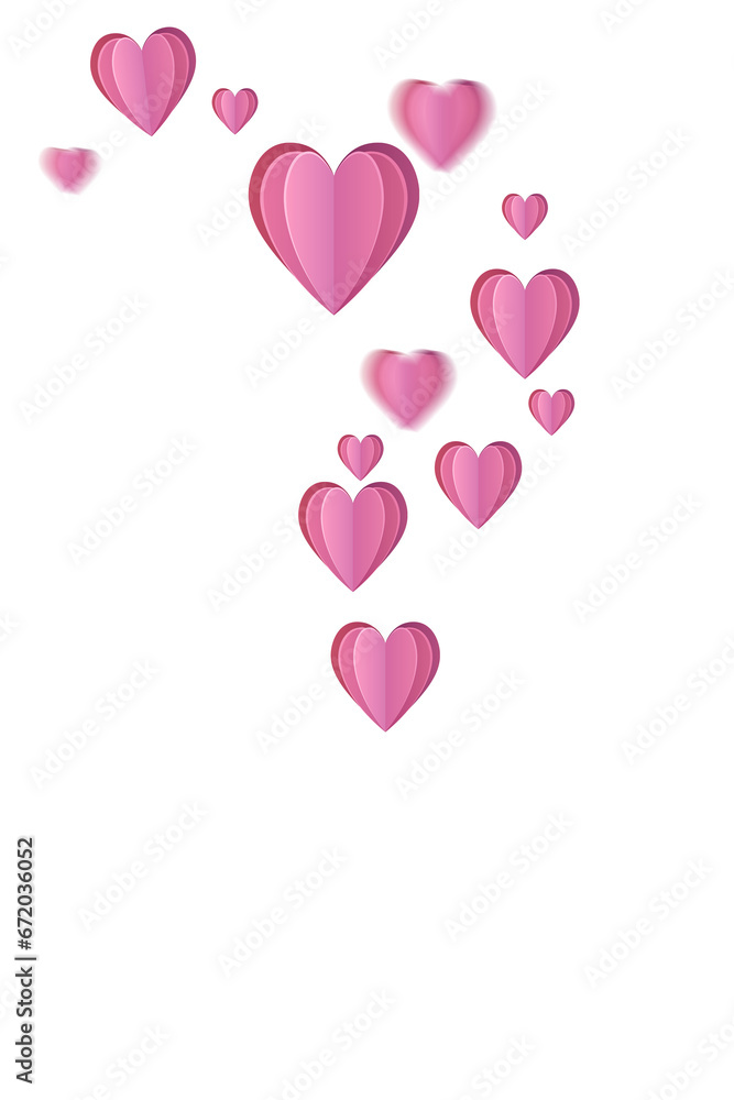 Digital png illustration of pink hearts on transparent background