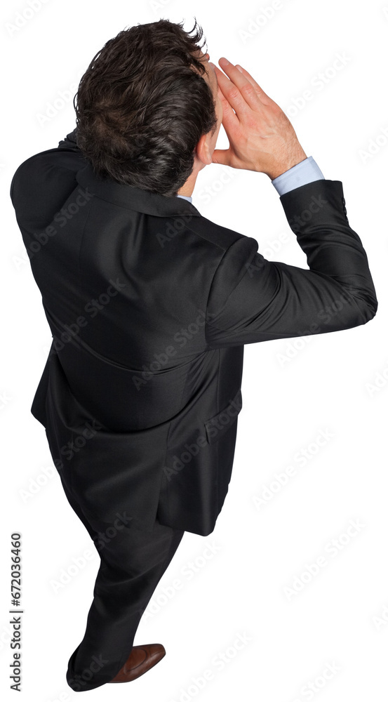 Digital png photo of caucasian businessman calling on transparent background Digital png photo of caucasian businessman calling on transparent background