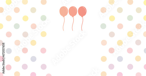 Digital png image of colourful spots and balloons on transparent background
