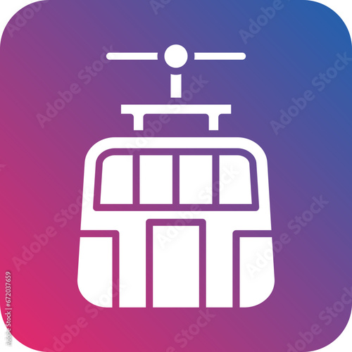 Vector Design Cable Car Icon Style