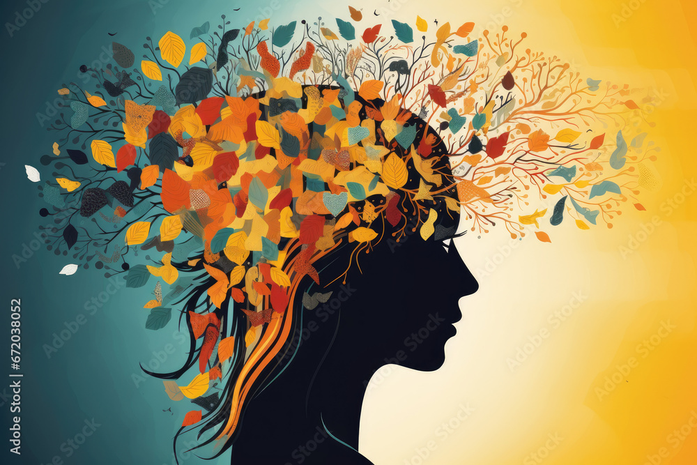 Background for mental illness, psychology, stress wallpaper illustration