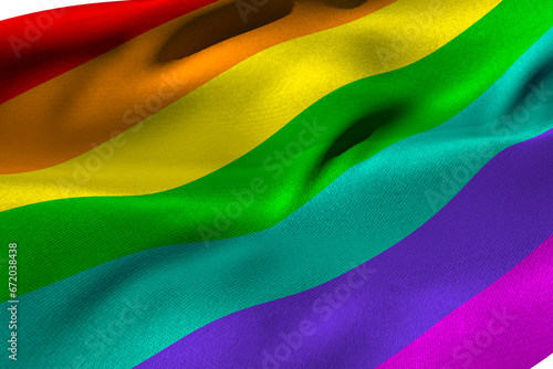 Digital png illustration of lgbt rainbow flag on transparent background